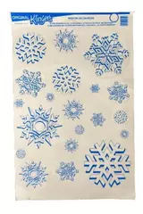 Vintage Klingers Snowflake Window Clings Blue White Holiday Decor 1989