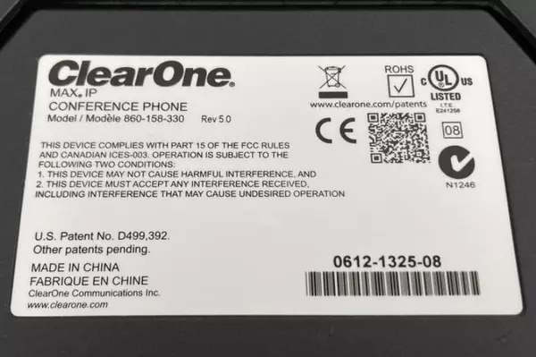 ClearOne Max IP Conference Phone Model 860158330 Untested No Cords