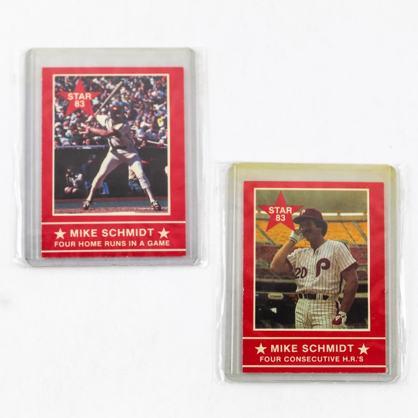 Lot of 3 Vtg 1983 Mike Schmidt Baseball Cards - All Star Home Runs