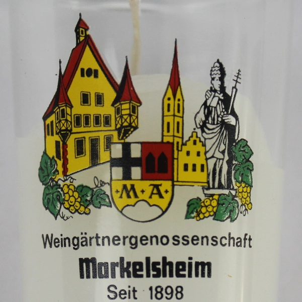 Weingartnergenossenschaft Markelsheim Glass Candle Holder with White Candle