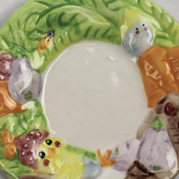 Lot of 4 Vintage 1995 Children's Tea Set Ceramic Easter Saucers For Replacements