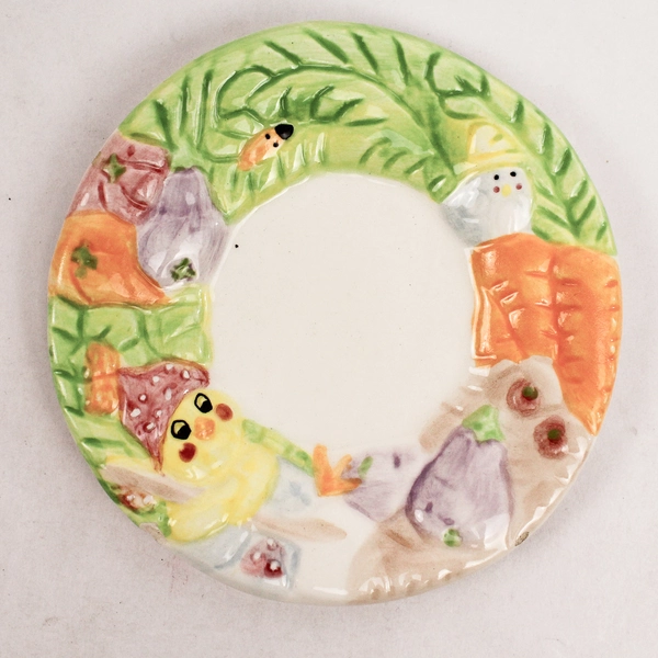 Lot of 4 Vintage 1995 Children's Tea Set Ceramic Easter Saucers For Replacements