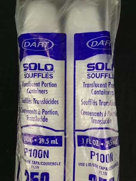 Dart Solo Souffles Translucent Portion Containers Lot of 250 - New, No Lid
