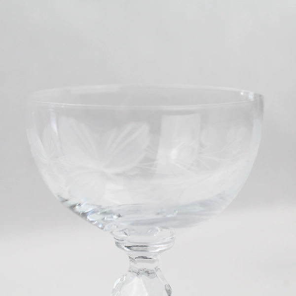 Set Of 3 Morgantown Crystal Champagne Tall Sherbet Glasses 7689-1