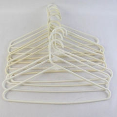Lot of 10 Tubular White Hangers Standard Size for Closet Storage Organization
