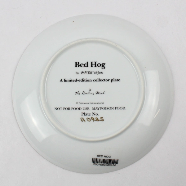 Gary Patterson Bed Hog Limited Edition Collector Plate Danbury Mint Dachshund