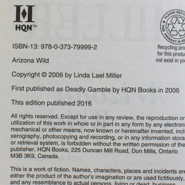 Arizona Wild by Linda Lael Miller HQN Romance 2016 Paperback