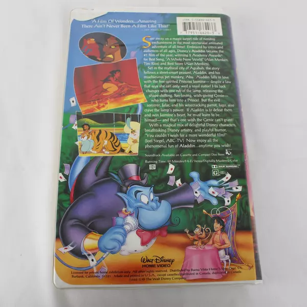 Aladdin Black Diamond VHS Walt Disney Classic Animated Movie