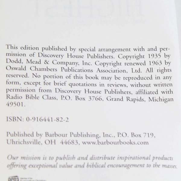 My Utmost for His Highest by Oswald Chambers Classic Edition 1963 Softcover