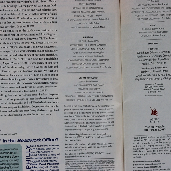 Beadwork Magazine June July 2008 Featuring 20 Dazzling Summer Projects