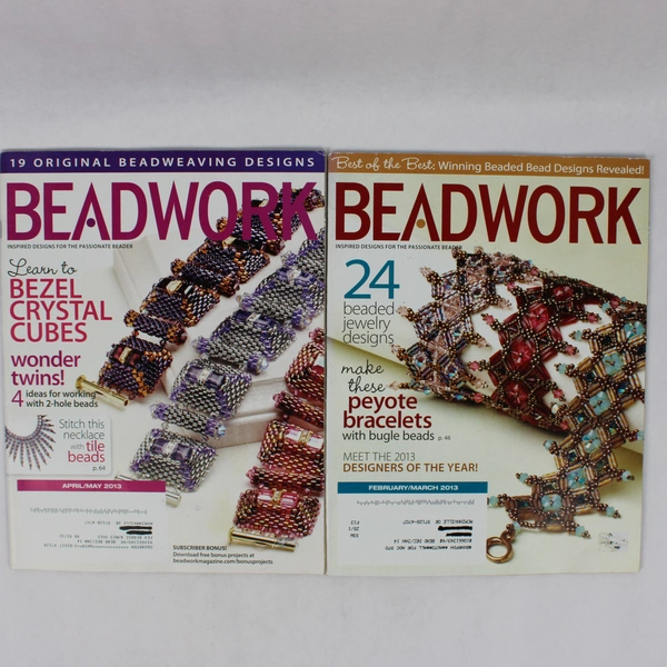 Lot of 2 Beadwork Magazine Feb/March & April/May 2013 