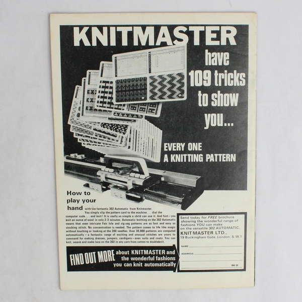 VTG Modern Knitting Magazine Machine Knitting October 1969 New Autumn Fashion
