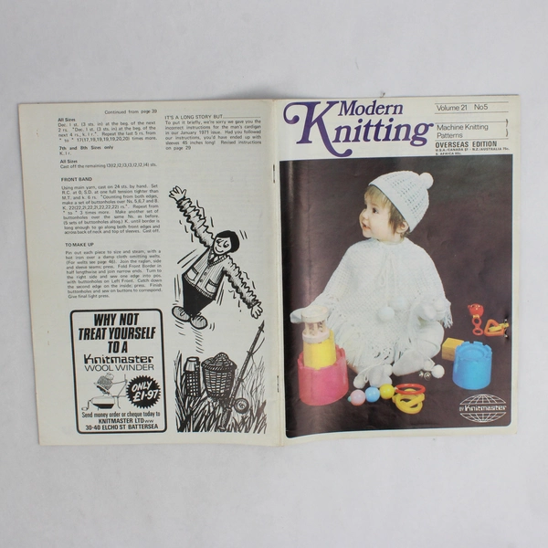 Vintage Modern Knitting Magazine Machine Knitting May 1971 With Tension Chart