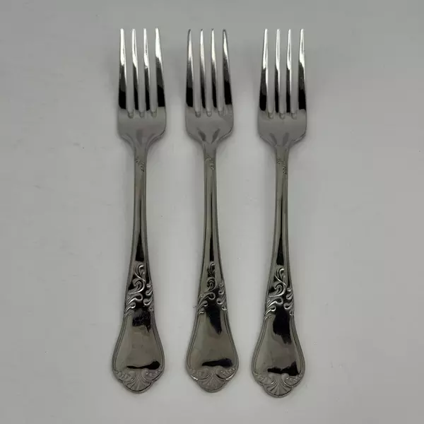 Lot of 3 Dalia Forks Clavel Pattern Stainless Steel 7 1/2" Made in Spain