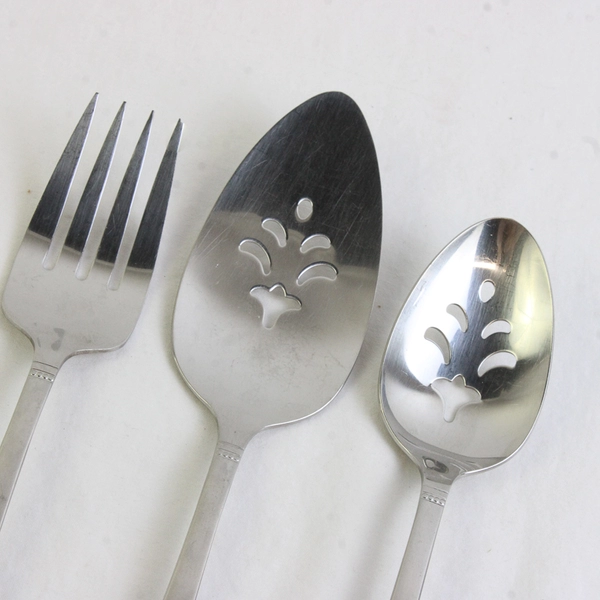 Oneida Community Estate Monogram Serving Set Stainless Steel Flatware Satin