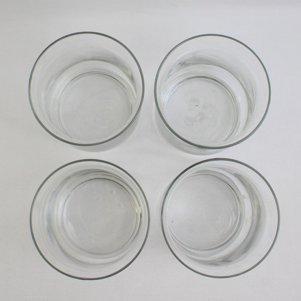 Lot of 4 Clear Glass Hurricane Vases 6" Tall Decorative