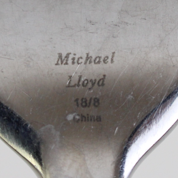 Michael Lloyd 18/8 Stainless Steel Solid Dinner Fork Boulder Pattern 8 Inches
