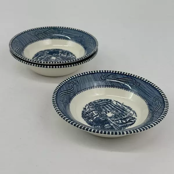 Set of 3 Royal China Currier & Ives The Old Farm Gate Fruit Bowls