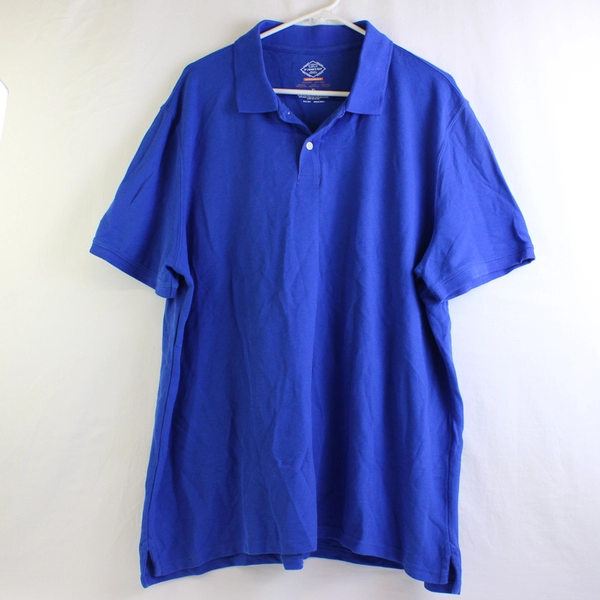 St John's Bay Men's Performance Quick Dry Polo Shirt Royal Blue Size XL