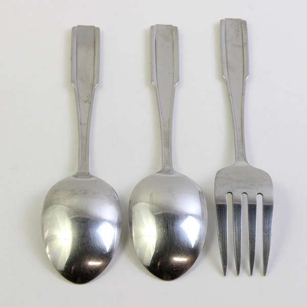 A Lot of 3 Oneida Satin Fremont Stainless Serving Items 2 Serving Spoons 1 Fork