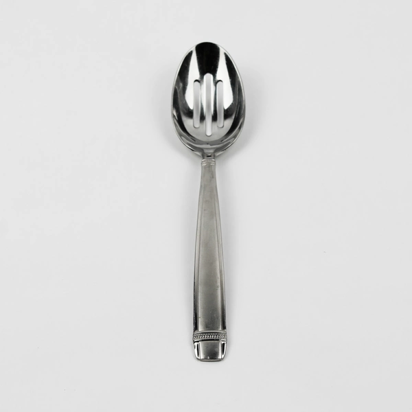 A Reed & Barton 18/8 Stainless Durham-Matte Pierced Serving Spoon 8.75 Inches