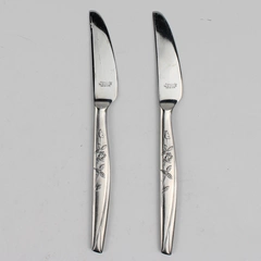 VTG Lot of 2 Noritake Rosalie Pattern Stainless Butter Knives 7.75 Inches Rare