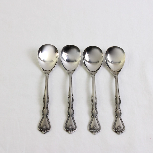 Set of 4 Noritake Sylvia Sugar Spoons 18/8 Stainless Steel Satin Finish 5.75 In