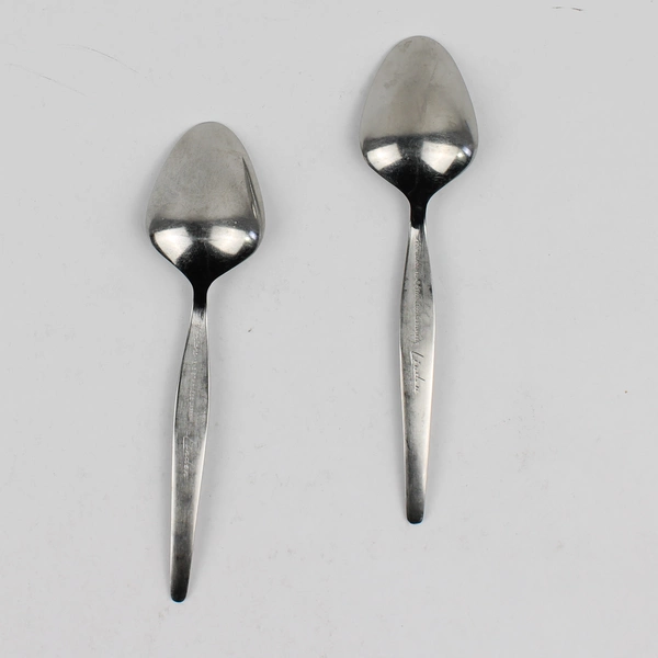 Lot of 2 Noritake Linden Pattern 18/8 Stainless Sugar Spoons 6 Inches