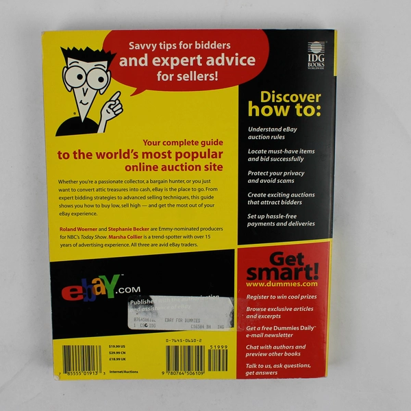 eBay for Dummies by Roland Woerner Stephanie Becker Marsha Collier 1999 PB
