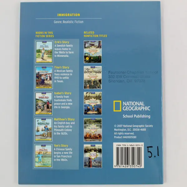 Immigration Isabel's Story by Julia Schaffer - National Geographic Book 2007