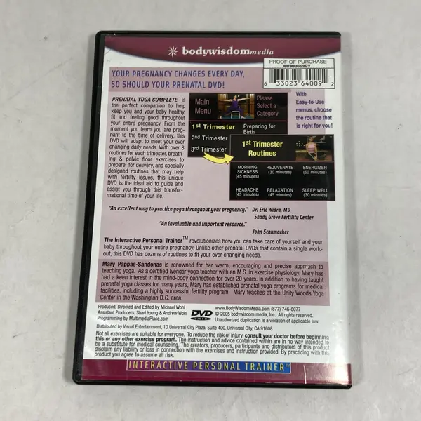 Prenatal Yoga Complete DVD 2005 Body Wisdom Media Pre-Owned