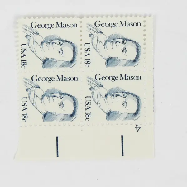 Lot Of 2 Great American Series Stamp Blocks George Mason 1981 Sequoyah 1980 MNH