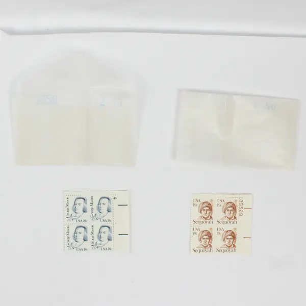 Lot Of 2 Great American Series Stamp Blocks George Mason 1981 Sequoyah 1980 MNH