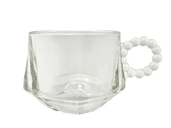 Lot of 2 Hazel Atlas 1305 Snack Cups Clear Beaded Handles Hobnob Replacements