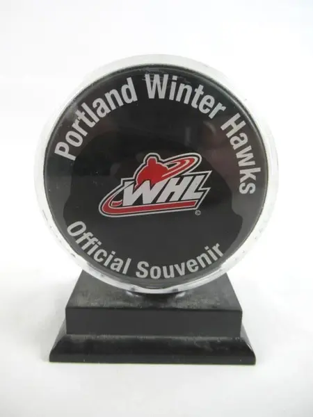 Signed Shaun Roed Portland Winterhawks Official Hockey Puck with Case #19