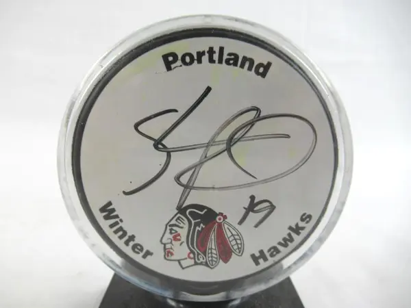 Signed Shaun Roed Portland Winterhawks Official Hockey Puck with Case #19