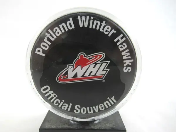 Signed Shaun Roed Portland Winterhawks Official Hockey Puck with Case #19