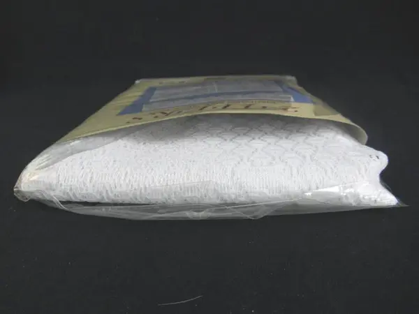 Vintage American Crafts Curtain Panels 2 Tiers White Lace Floral Scalloped Trim