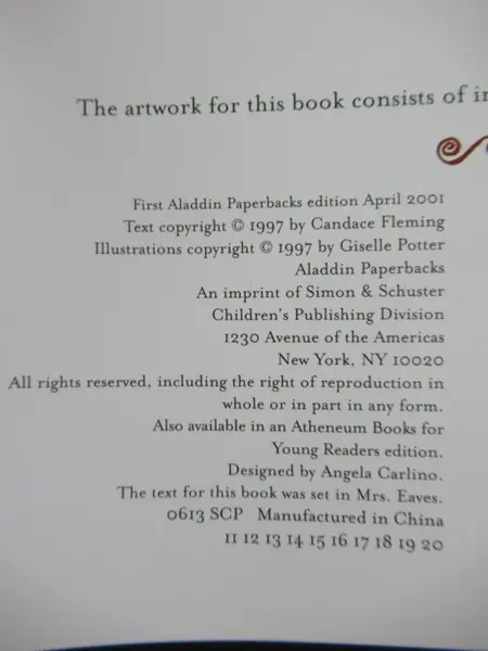 Vintage Gabriella's Song by Candace Fleming 1997 First Edition Aladdin