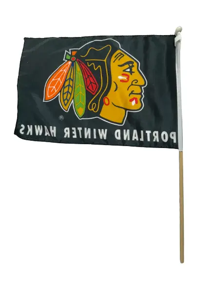 Portland Winterhawks Handheld Flag 13x17" Multicolored Polyester