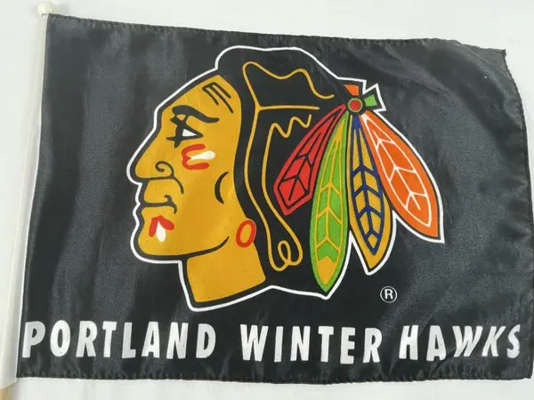 Portland Winterhawks Handheld Flag 13x17" Multicolored Polyester