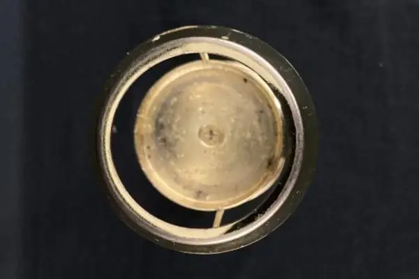 Brass Tealight Candle Holder Lamp with Green Spiral Base - No Shade