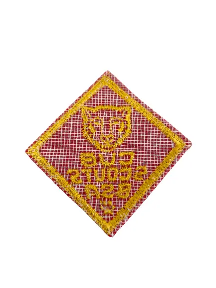 Vintage BSA Red Yellow Sew-On Patch Bear Cub Rank 1950s Collectible