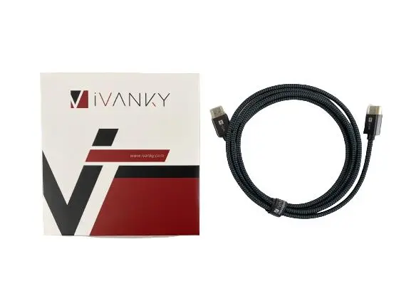 iVANKY 4K HDMI Cable 30Hz 78" Braided Black Grey NIB