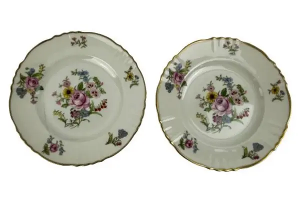 Set of 2 Vintage Syracuse China Bread Plates USA Federal Shape Floral