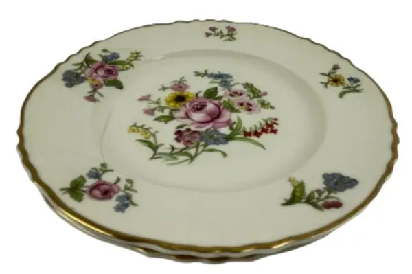 Set of 2 Vintage Syracuse China Bread Plates USA Federal Shape Floral