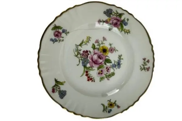 Set of 2 Vintage Syracuse China Bread Plates USA Federal Shape Floral