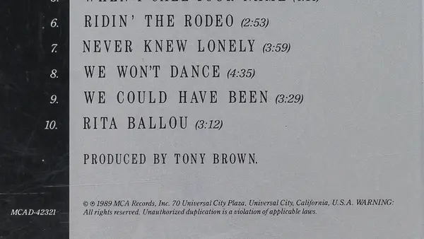 Vince Gill When I Call Your Name Audio Music CD Disc 1989 MCA Records