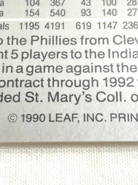 Vintage 1990 Leaf Von Hayes Baseball Card #52 Philadelphia Phillies