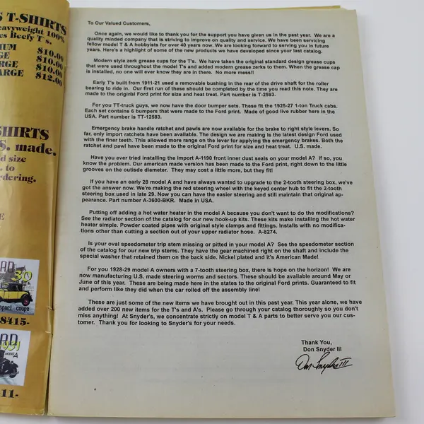 Snyder's Antique Auto Parts Book 2001-2002 Collectible Pre-Owned Ohio